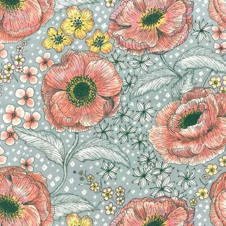Jersey Blomsterdrøm, mint korall