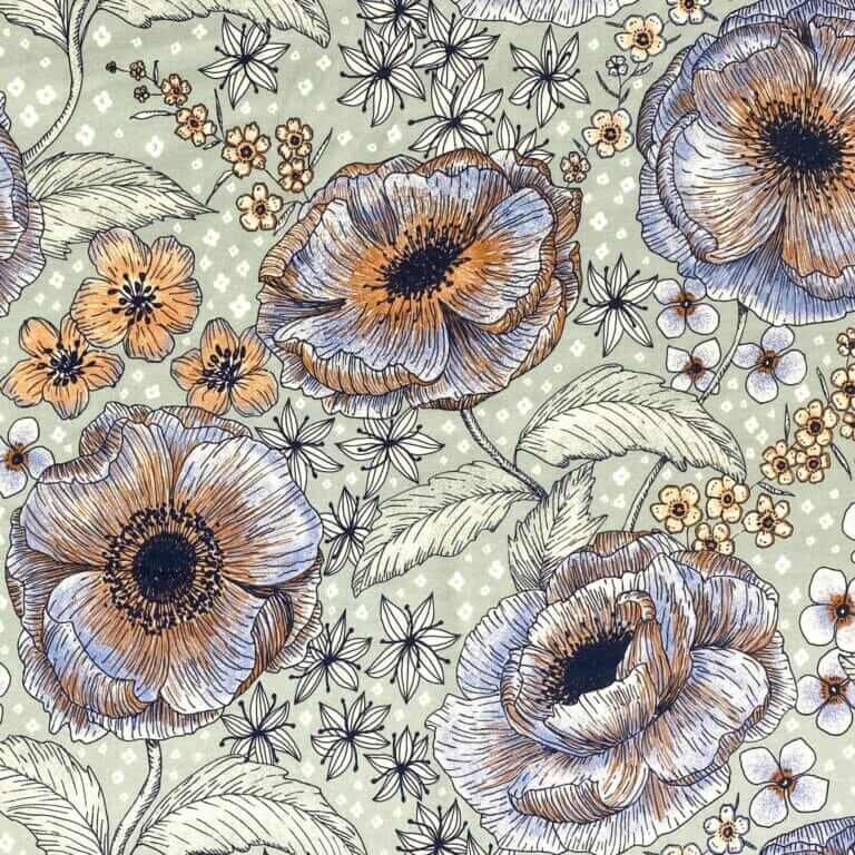 Jersey Blomsterdrøm, blå-brun