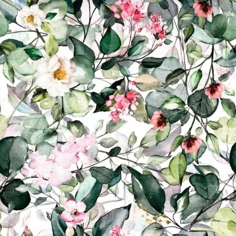 Jersey med oline blomster - aquarell