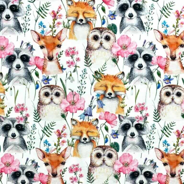 Jersey med blomster og dyr